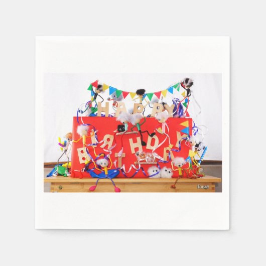 Fubby's die feest vieren voor verjaardag. スタンダードカクテルナプキン (正面)