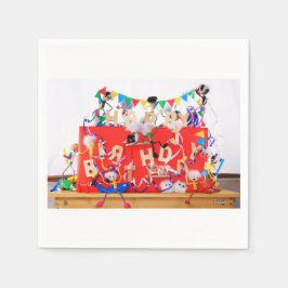 Fubby's die feest vieren voor verjaardag. スタンダードカクテルナプキン