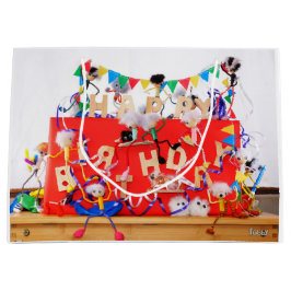 Fubby's die feest vieren voor verjaardag. ラージペーパーバッグ