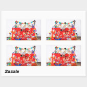 Fubby's die feest vieren voor verjaardag. 長方形シール (シート)