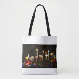 Fubby's die feestelijk met kaarsjes lopen, grappig トートバッグ