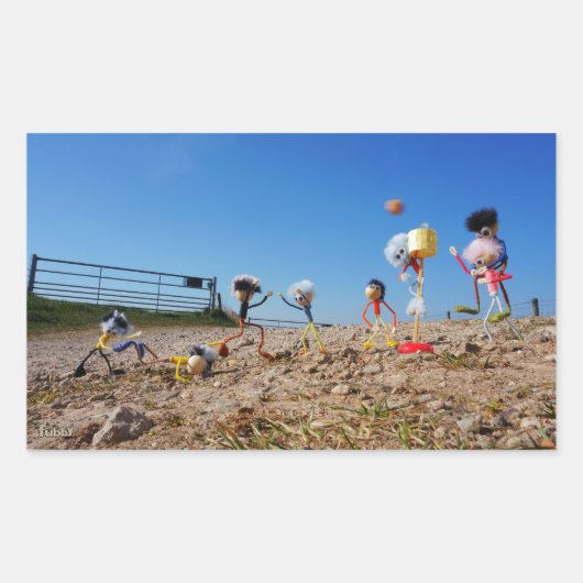 Fubby's die korfballen, winnen of verliezen. 長方形シール (正面)