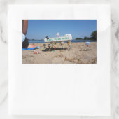 Fubby's die op het strand een pizza stelen. 長方形シール (バッグ)