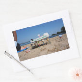 Fubby's die op het strand een pizza stelen. 長方形シール (封筒)