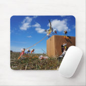 Fubby's die spelen met veren en vliegen. マウスパッド (マウス)