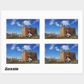 Fubby's die spelen met veren en vliegen. 長方形シール (シート)