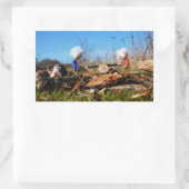 Fubby's die stam van boom doorzagen. 長方形シール (バッグ)