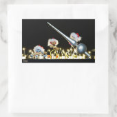 Fubby's in Kerstsfeer met Kerstdecoratie. 長方形シール (バッグ)