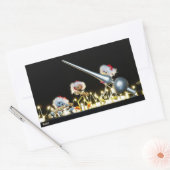 Fubby's in Kerstsfeer met Kerstdecoratie. 長方形シール (封筒)