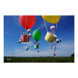 Fubby's in luchtballonnen die op avontuur gaan. ポスター