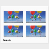 Fubby's in luchtballonnen die op avontuur gaan. 長方形シール (シート)