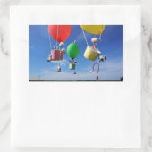 Fubby's in luchtballonnen die op avontuur gaan. 長方形シール (バッグ)