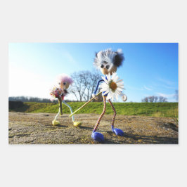 Fubby's in natuur met madeliefjes. 長方形シール