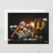 Fubby's met Jaarwisseling bij feestdagen. ポストカード (正面/裏面)