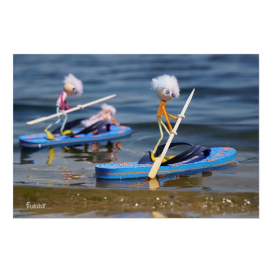 Fubby's op peddelboard dat een teenslipper is. ポスター (正面)