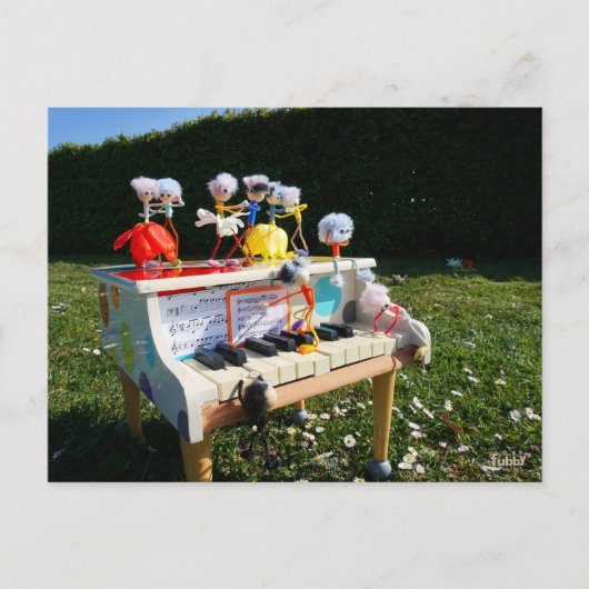 Fubby's op piano die muziek maken en dansen. ポストカード (正面)