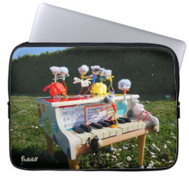 Fubby's op piano die muziek maken en dansen. ラップトップスリーブ