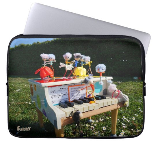 Fubby's op piano die muziek maken en dansen. ラップトップスリーブ (正面)