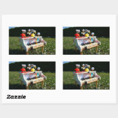 Fubby's op piano die muziek maken en dansen. 長方形シール (シート)