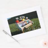 Fubby's op piano die muziek maken en dansen. 長方形シール (封筒)