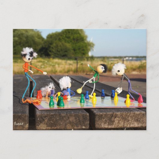 Fubby's spelen 'mens erger je niet !'. ポストカード (正面)