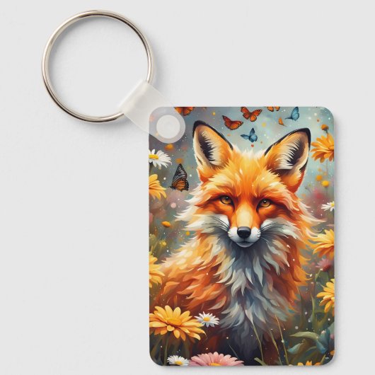 Fuchs auf der Wiese キーホルダー (正面)