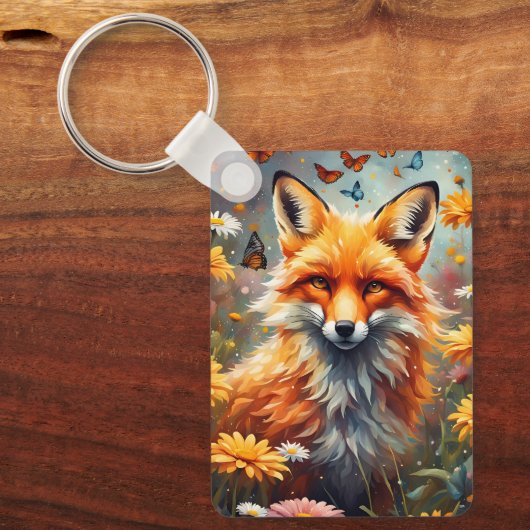 Fuchs auf der Wiese キーホルダー (正面)