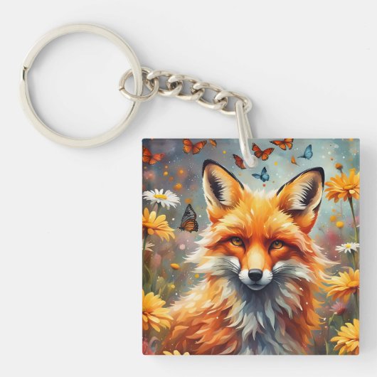 Fuchs auf der Wiese キーホルダー (正面)