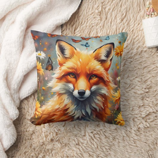 Fuchs auf der Wiese クッション (ブランケット)