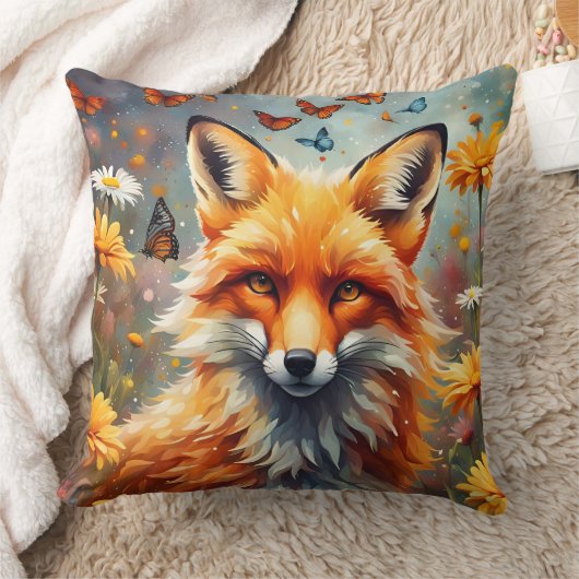 Fuchs auf der Wiese クッション (ブランケット)