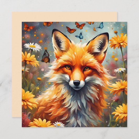Fuchs auf der Wiese ノートカード (正面/裏面)