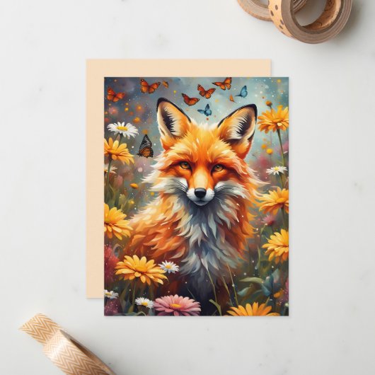 Fuchs auf der Wiese ノートカード (正面/裏面インサイチュ)