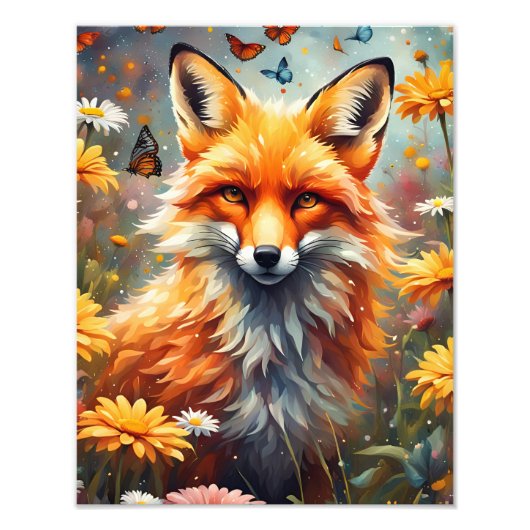 Fuchs auf der Wiese フォトプリント (正面)