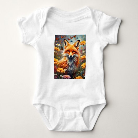 Fuchs auf der Wiese ベビーボディスーツ (正面)