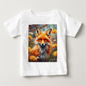 Fuchs auf der Wiese ベビーTシャツ (正面)