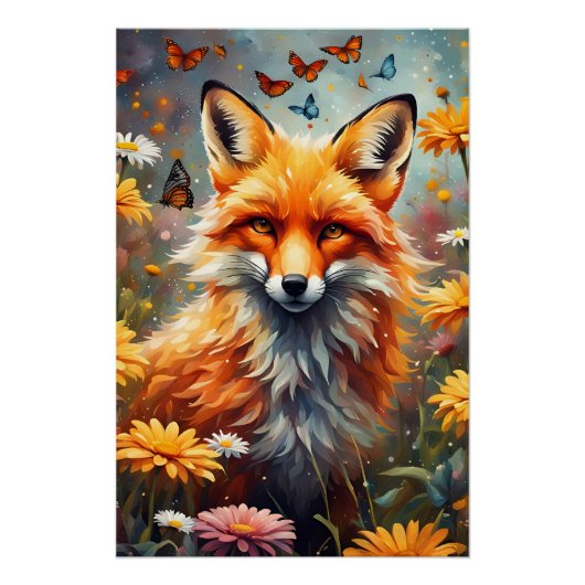 Fuchs auf der Wiese ポスター (正面)