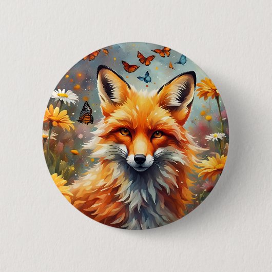 Fuchs auf der Wiese 缶バッジ (正面)