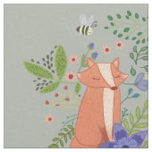 Fuchs im Wald ファブリック (クローズアップ)