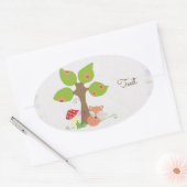 Fuchs unterm Baum 楕円形シール (封筒)