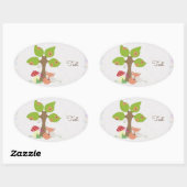 Fuchs unterm Baum 楕円形シール (シート)