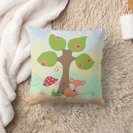 Fuchs unterm Baum Kissen クッション (ブランケット)