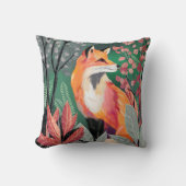 Fuchs Zauberwald Hand-Painted Nature Illustrations クッション (正面)