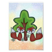 Füchse mit Baum  Fotodruck フォトプリント (正面)