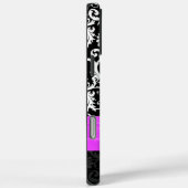 Fuchsiホワイトプラス任意の色のダマスク印刷結晶 Case-Mate iPhoneケース (裏面 / 右)