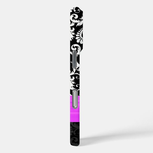 Fuchsiホワイトプラス任意の色のダマスク印刷結晶 Case-Mate iPhoneケース (裏面 / 右)