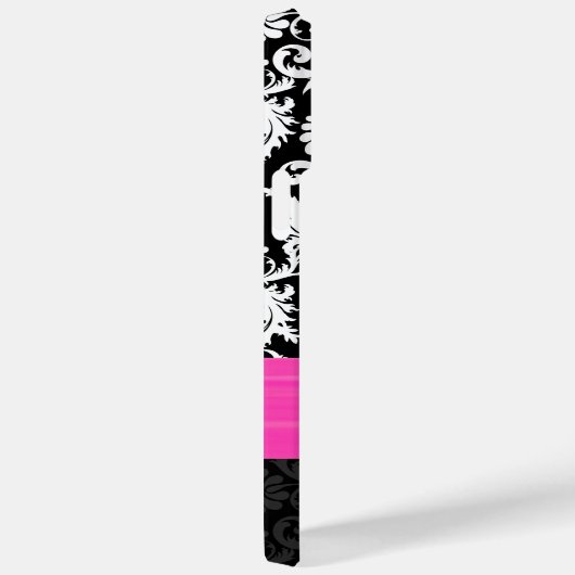 Fuchsiホワイト任意の色のダマスク印刷結晶 Case-Mate iPhoneケース (裏面 / 右)