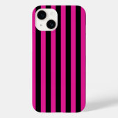 Fuchsia and black candy stripes Case-Mate iPhoneケース (裏面)