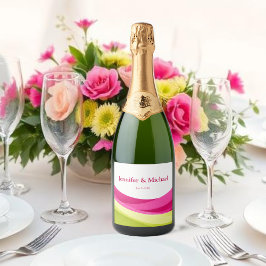 Fuchsia and Lime Green スパークリングワインラベル