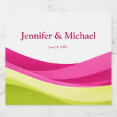 Fuchsia and Lime Green スパークリングワインラベル (シングルラベル)