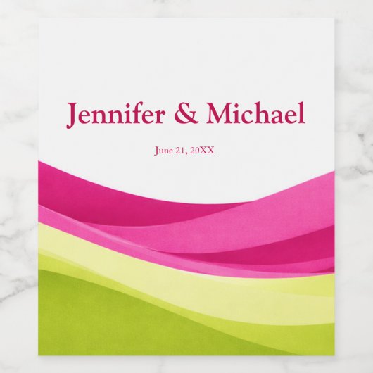 Fuchsia and Lime Green ワインラベル (シングルラベル)